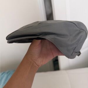 Vintage Children’s Leather Gray Cabbie Newsboy Hat Driving Cap Size 6 Small